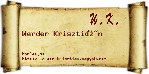 Werder Krisztián névjegykártya